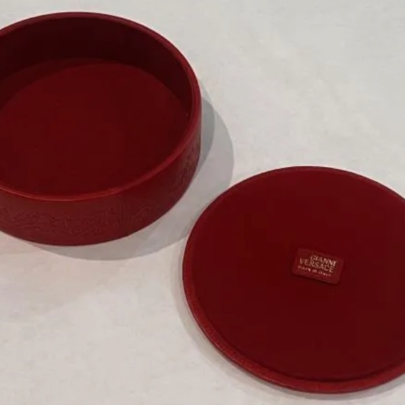 Vintage Gianni Versace Red Leather Jewelry Box Beautiful 😍 - Picture 2 of 5